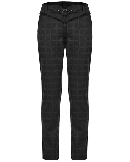 WK-528 Mens Dark Gothic Plaid Dress Pants