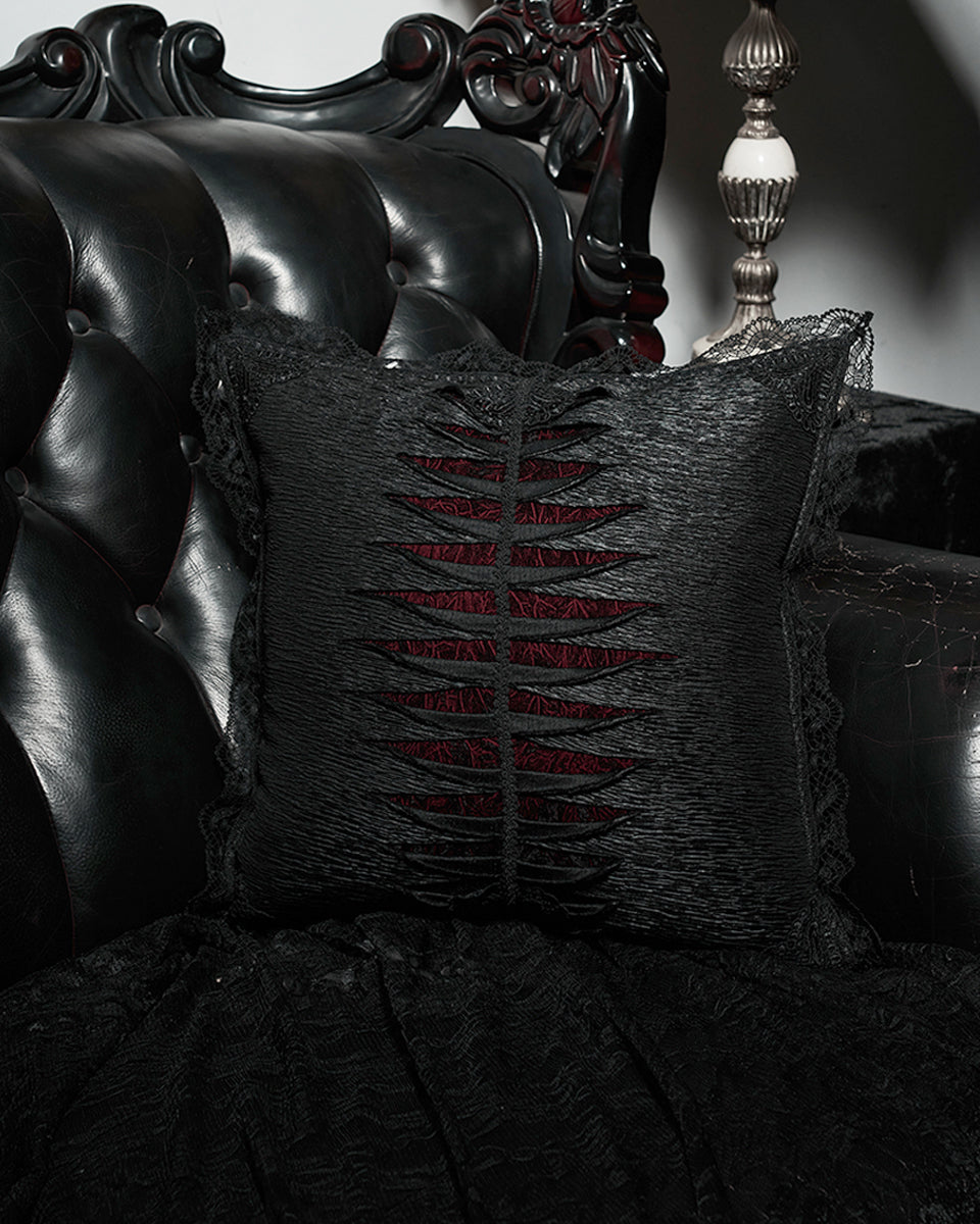 JZ-001 Gothic Home Eternal Flame Filled Cushion - Black & Red