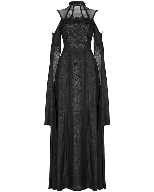 WQ-617 Baroque Gothic Lace Applique Maxi Dress