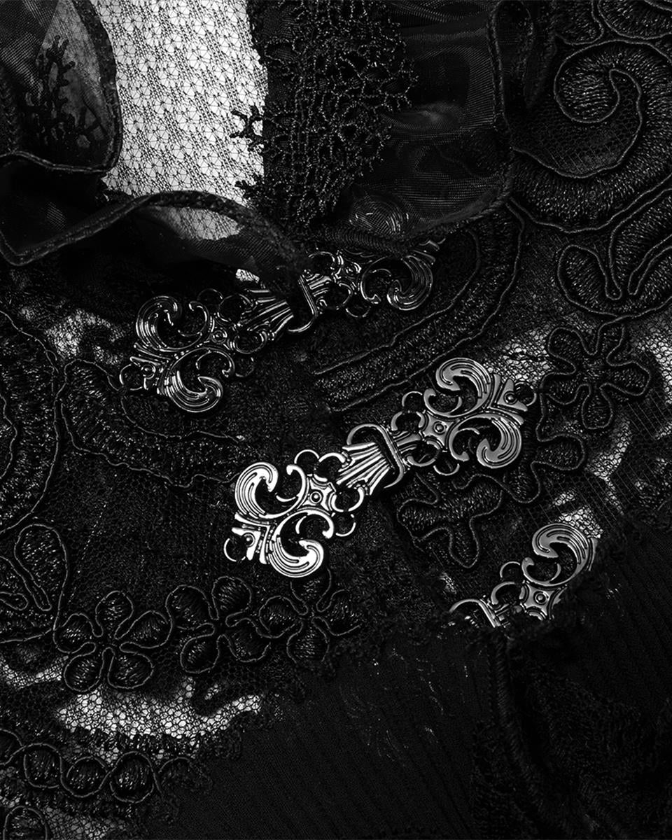 WLY-101 Pyon Pyon Womens Dark Gothic Lolita Cameo Lace Blouse Top