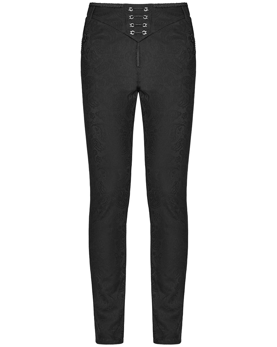 WK-385 Mens Gothic Steampunk Pants - Black