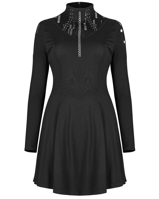 DQ-581 Gothic Broken Knit Chain Dress - Extended Size Range