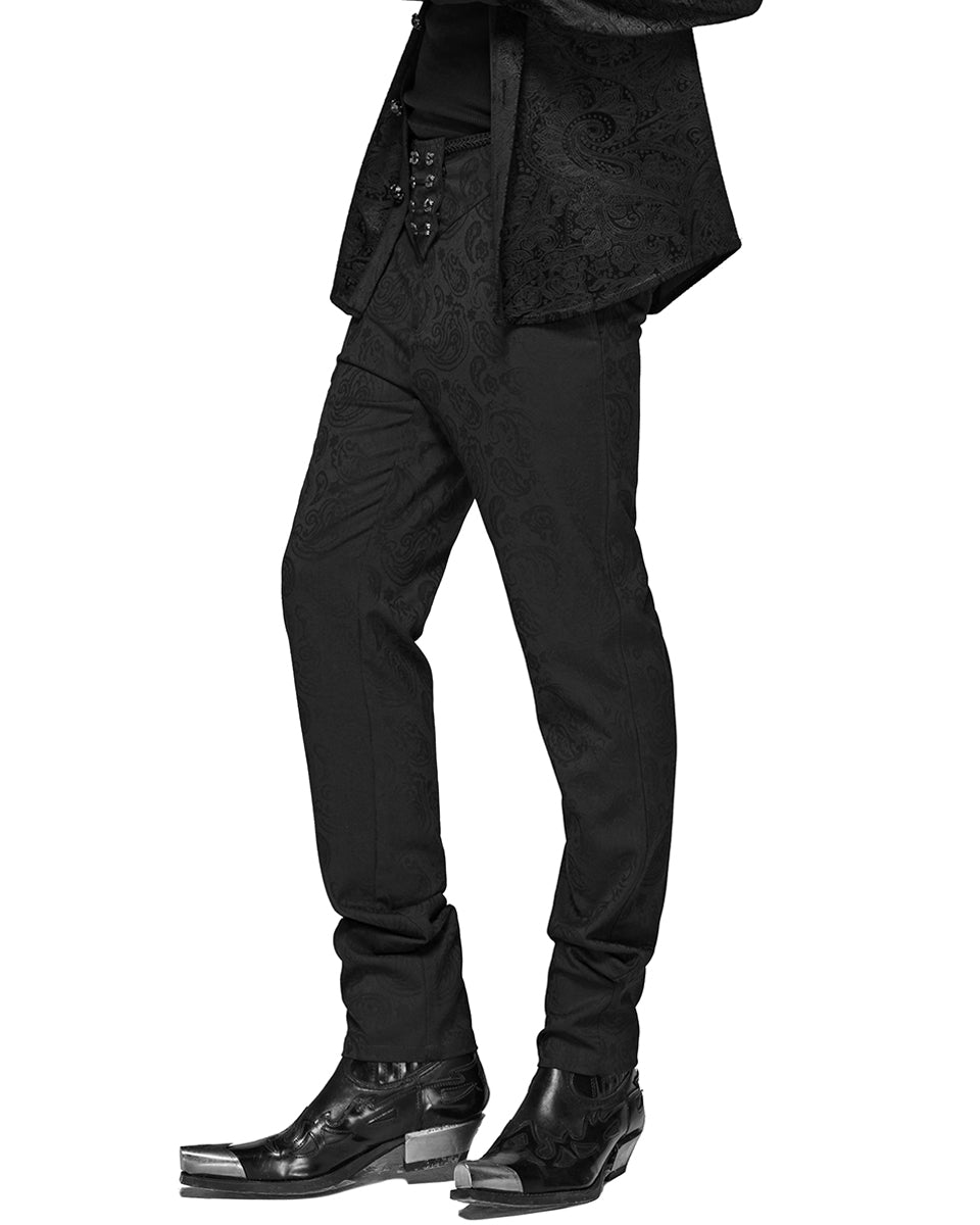 WK-385 Mens Gothic Steampunk Pants - Black