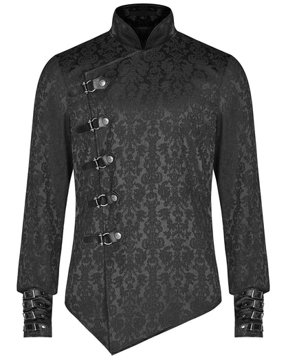 WY-1105 Archeleus Mens Gothic Shirt - Black Brocade