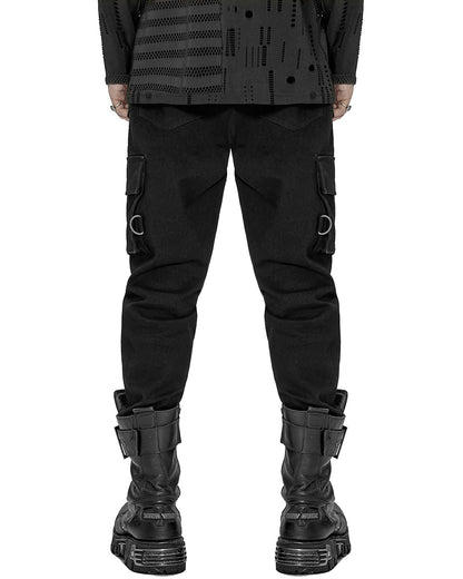 WK-533 Mens Apocalyptic Punk Deconstructed Cargo Pants
