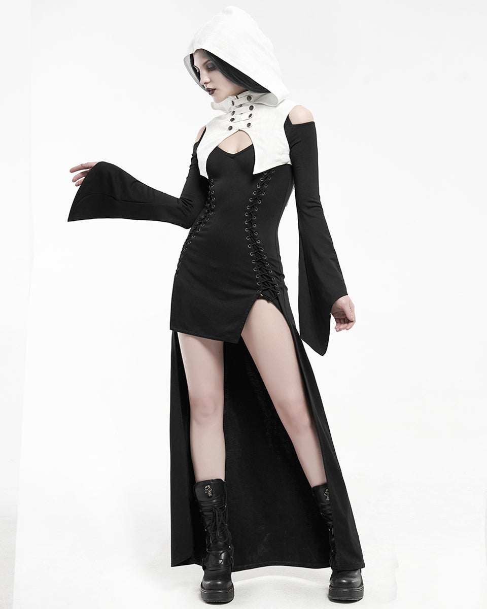 WQ 478 2 Piece Gothic Hooded Dress Punk Rave