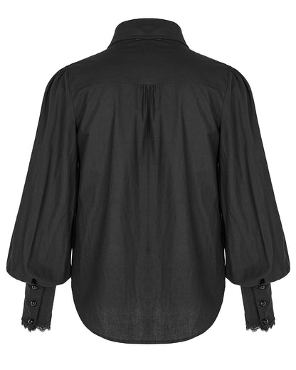 WY-1246 Vallerton Mens Gothic Regency Shirt & Cravat - Black