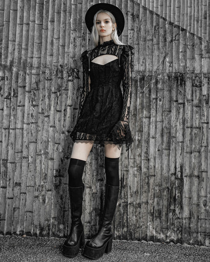 Daily Life Urban Occult Gothic Lace Keyhole Witch Dress