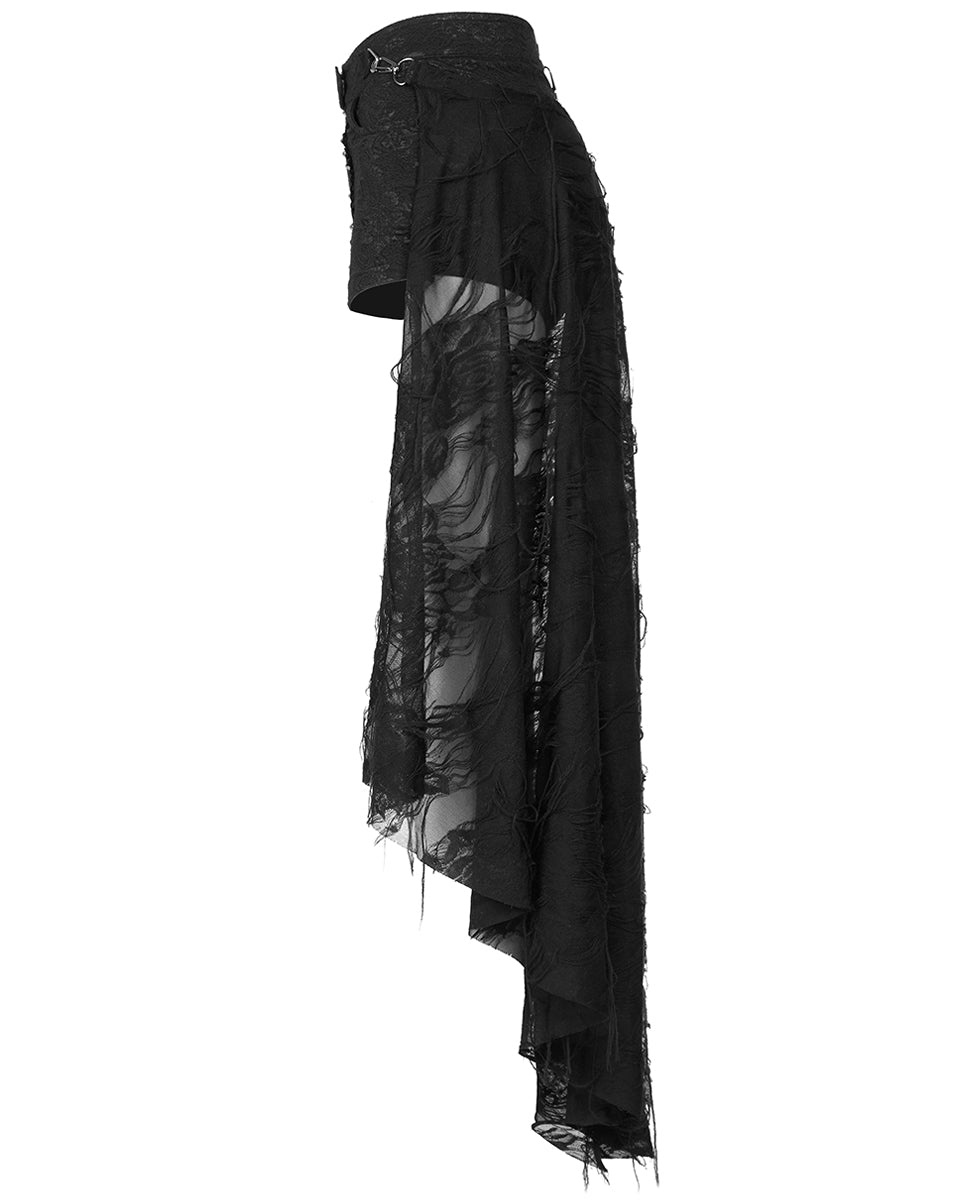 WK-502 Womens Gothic Studded Casket Lace Hot Shirts & Half Skirt Set