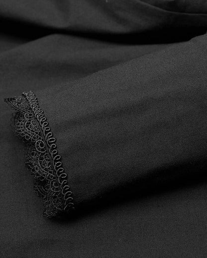 WY-1246 Vallerton Mens Gothic Regency Shirt & Cravat - Black