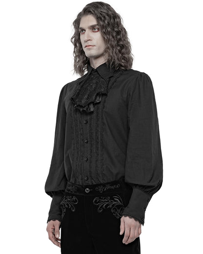 WY-1246 Vallerton Mens Gothic Regency Shirt & Cravat - Black