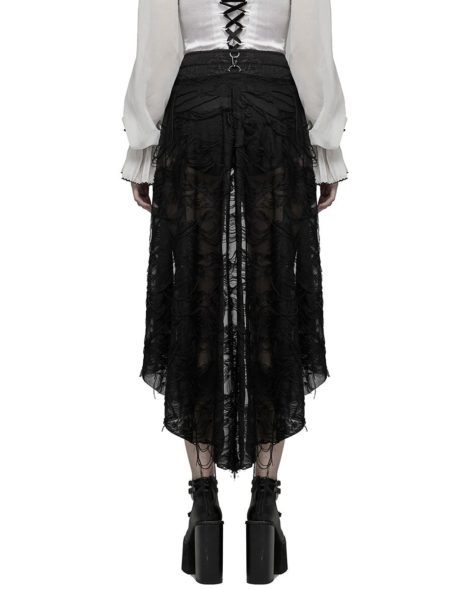 WK-502 Womens Gothic Studded Casket Lace Hot Shirts & Half Skirt Set