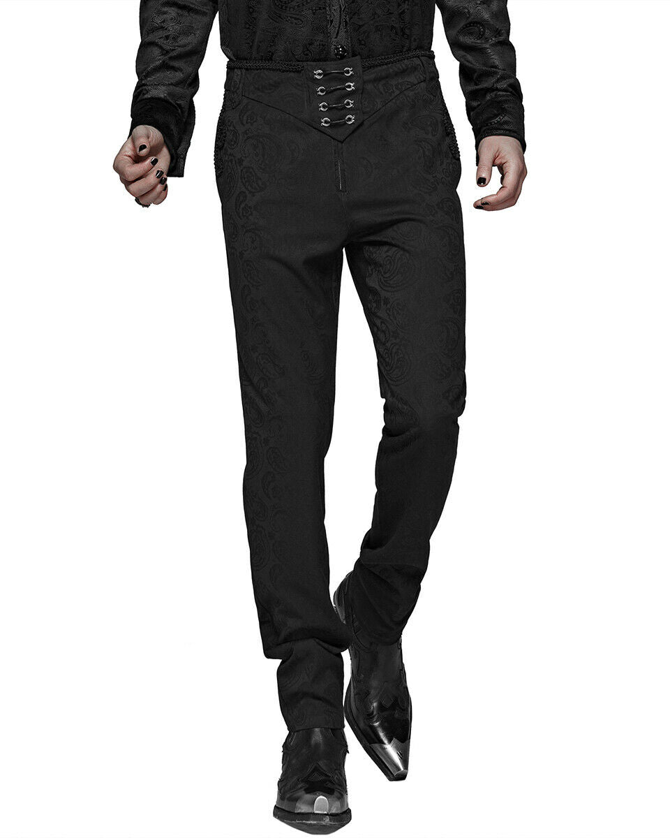 WK-385 Mens Gothic Steampunk Pants - Black