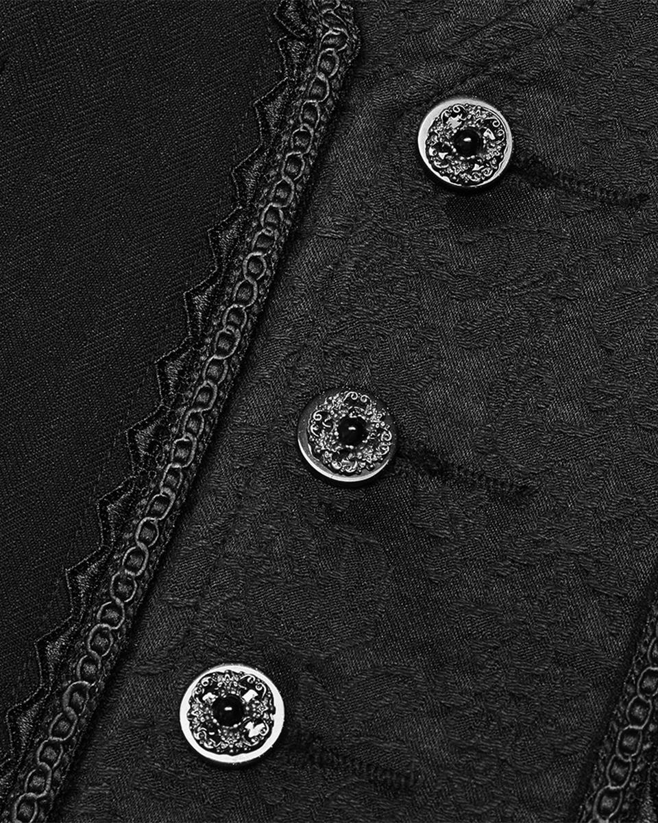 WY-1443 Mens Dark Gothic Spliced Jacquard Waistcoat Vest